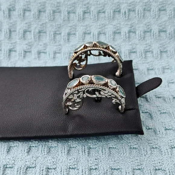 Rare Premium Natural Grandidierite Earrings In 925 Sterling Silver - Picture 6 of 9